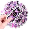 50 Purple Gothic Graffiti Stickers Handbook Decoration Waterproof Cute Cartoon Stickers Material Stickers
