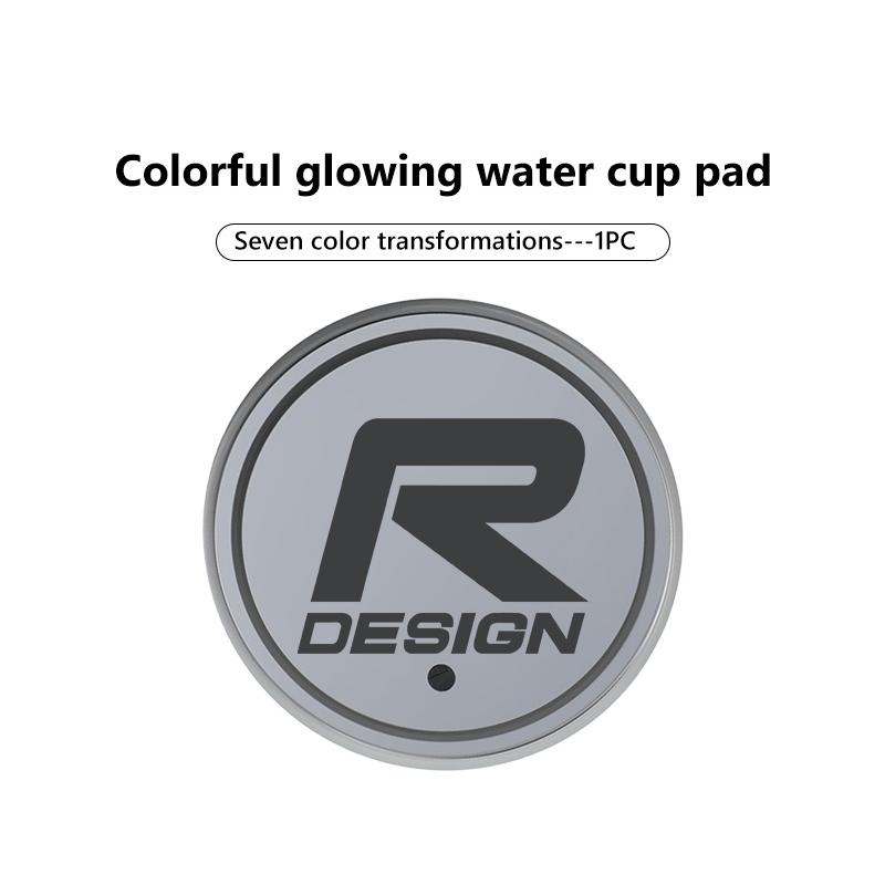 Car LED Cup Holder Mat Glowing Auto Cup Pad Interior Ambient Light For Volvo XC60 XC90 S60 S80 V60 C70 S40 C30 V90 V60 C40 XC40
