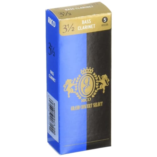D'Addario WoodWinds Grand Concert Select Bass Clarinet Reeds, RGB05SCL350, 3.5 Hardness, Pack of 5