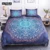 Colorful Mandala Duvet Cover Set Bohemian Style Pastel Toned Abstract Flower Design Print Bedding Set Quilt Cover Pillow Covers