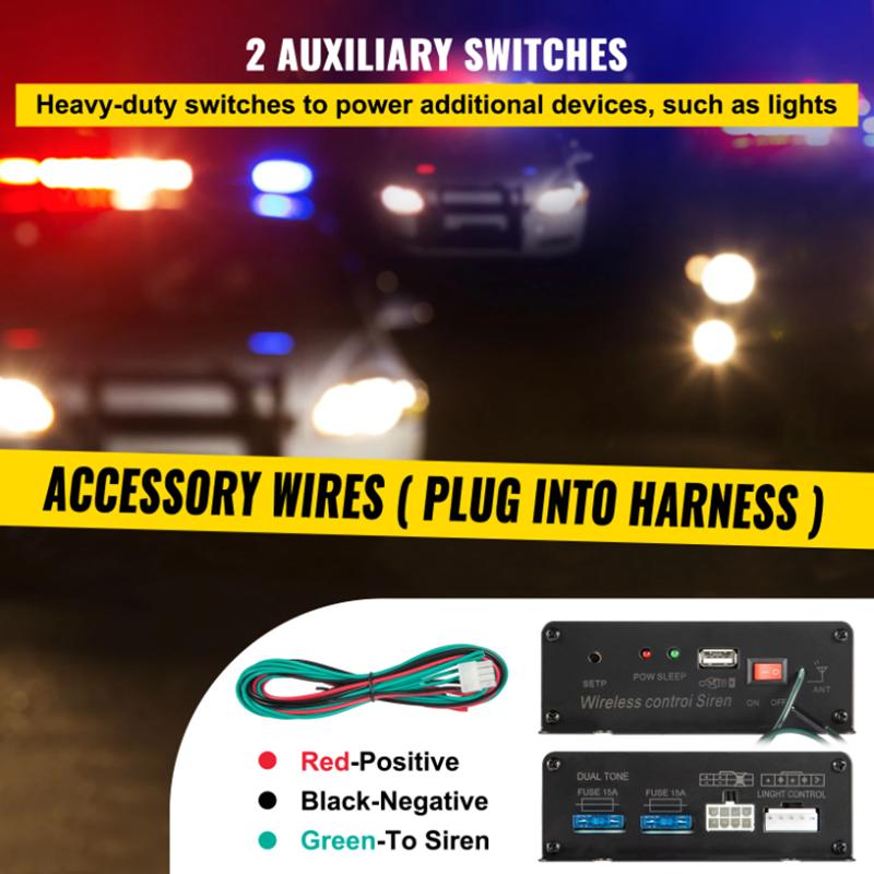 Automotive engineering vehicle alarm, car mounted loudspeaker, whistle horn, wireless multi tone remote control, sound rescue 12