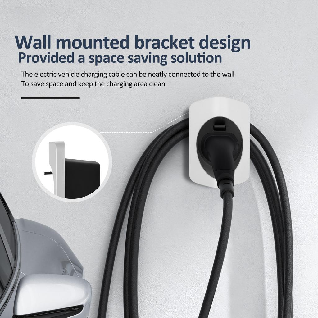 Cable de carga de pared Tipo 2 Soporte de pared Caja impermeable para pared Soporte de cable Soporte de enchufe Tipo 2 Base para cargador de VE