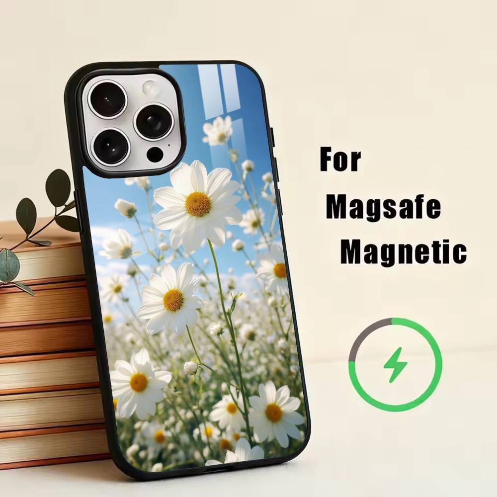 

little daisy Phone Case For iPhone17,16,15,14,13,12,11 Plus,Pro Magnetic with Magsafe Wireless Charging iPhone17Promax