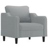 Vidaxl Armchair with Footrest, Light Gray, 60 Cm, Upholstered In Fabric