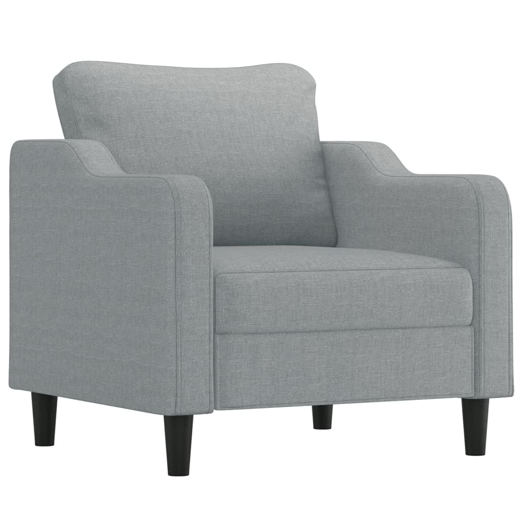 Vidaxl Armchair with Footrest, Light Gray, 60 Cm, Upholstered In Fabric