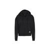 (WMNS) Essentials Loose-Cut 3-Stripes Full-Zip Hoodie Asia Sizing 'Black' Women's GS1380