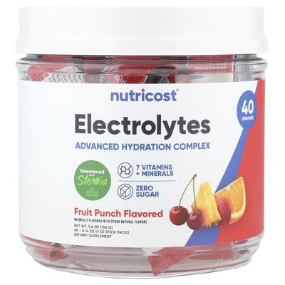 Electrolytes, Advanced Hydration Complex, Fruit Punch, 40 Stick Packs, 0.14 Oz (4 G) Each