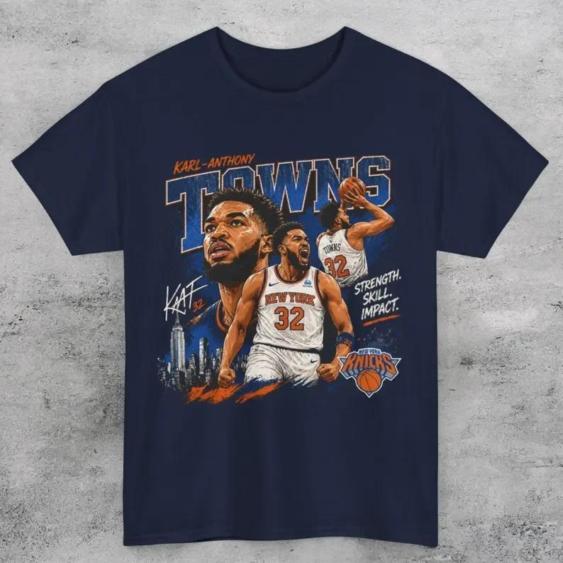 2026 Summer Karl Anthony Towns NY VARIANT Graphic Print T-shirt Men Women Cotton Comfortable Soft Men Women Streetwear Y2k Fashion Oversized Tee