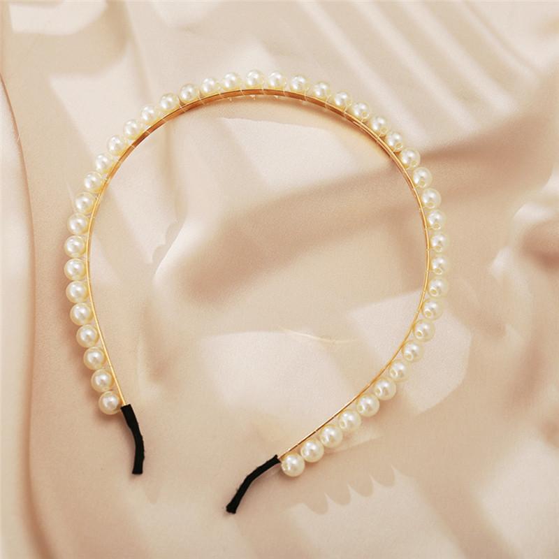 Modyle Fashion Full Pearl Hairbands Elastic Flower Women Hair Hoop Bands Headband Bezel Girls Hair Accessories Headdress