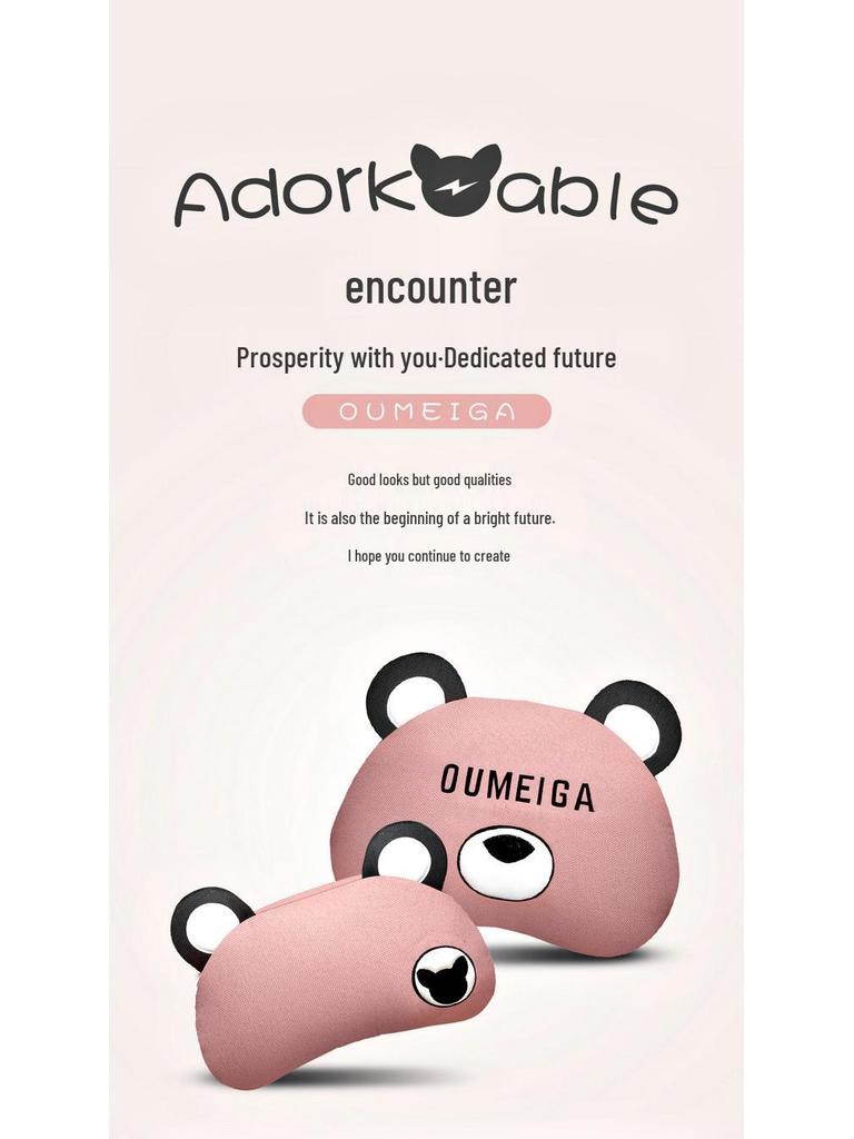 Star Chi Elantra Linen Cartoon Bear Car Seat Cushion - Four Seasons Suitable