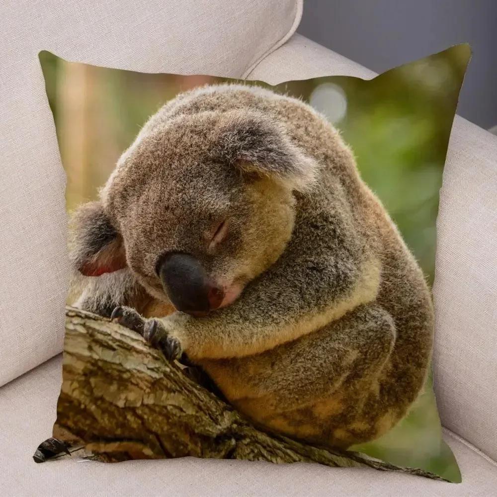 Cute Australian Koala Pillowcase Modern Home Bedroom Living Room Sofa Cushion Cover X Peach Skin Pillowcase