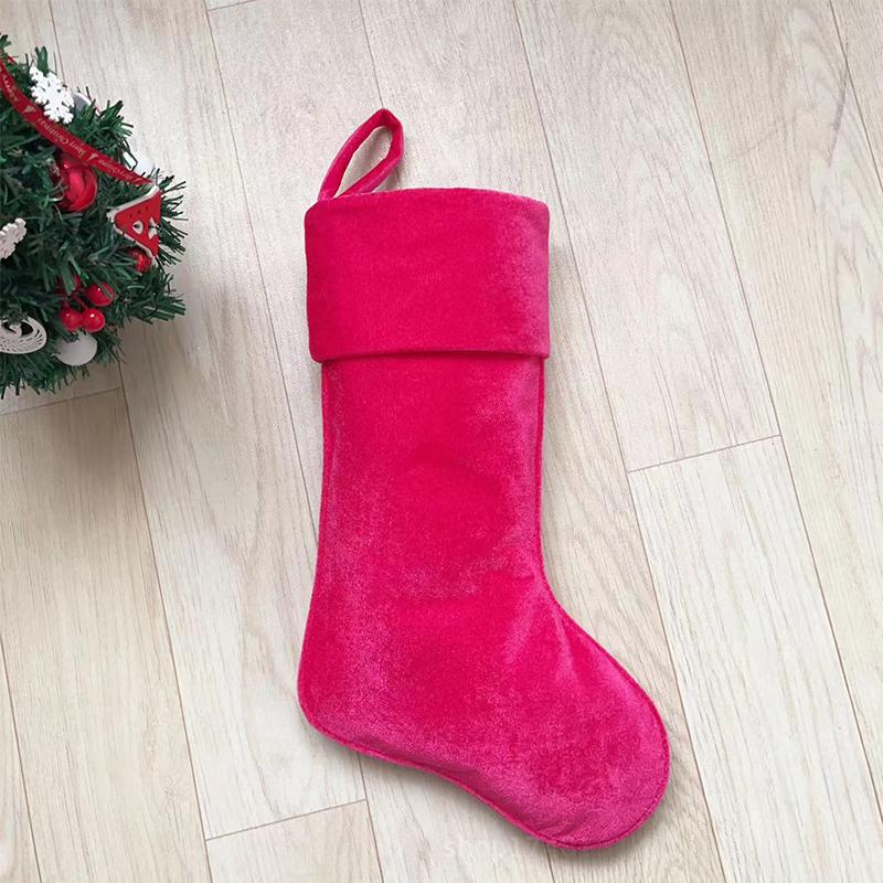 20In Large Velvet Christmas Stocking Plush Hanging Gift Candy Bag For Fireplace Mantel Xmas Tree Holiday Home Decoration
