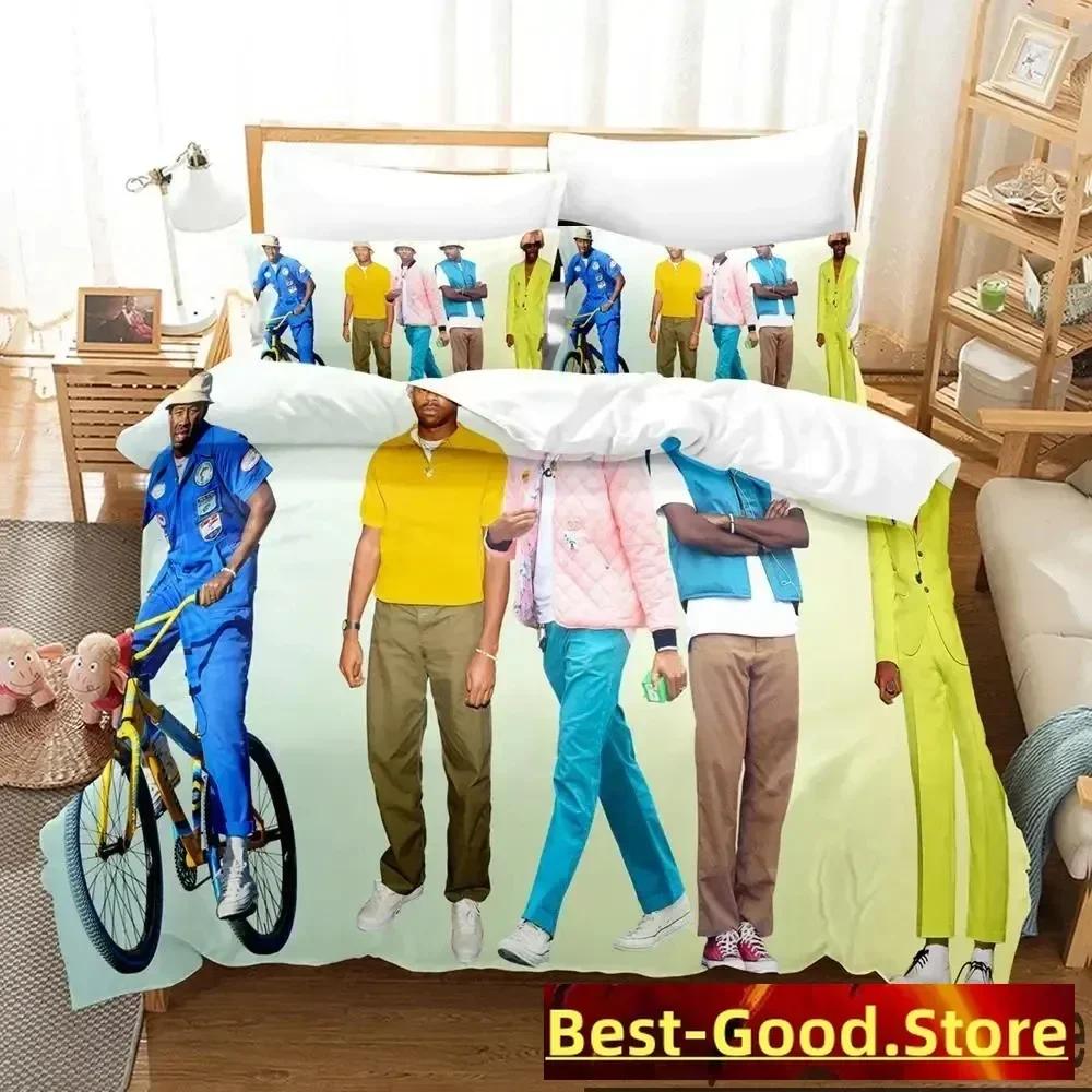 

Comforter 3D Tyler The Creator Rapper Bedding Set Printed Bed Set With Bed Soft Single Double Queen Super King Size Comforter (quilt)-EU Single(135*200cm)3pcs