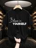 2026 New Cotton Tshirt Believe In Yourself Inspirational Slogan Print Crew Neck Short Sleeve Casual Top