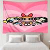 The-Powerpuff-Girls Print Tapestry, Backdrop, Easy Setup, Ideal for Bedroom, Office & Living Room, with Aesthetic Wall Hanging Decor.