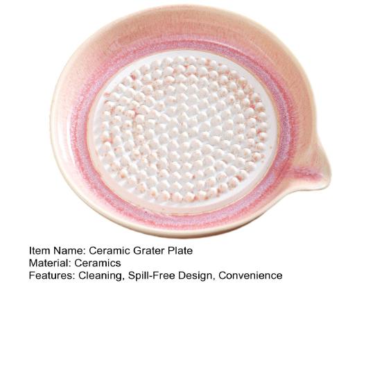 Piatto Grattugia in Ceramica con Smalto Graduale, Schiacciaglio Multi-Funzione per Aglio e Ciotola per Frutta per Cucina, Piatto da Cucina Antiruggine per Purea e Pasta, Decorazione per la Casa