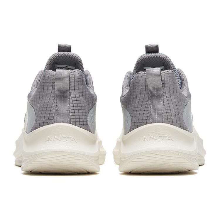Anta Wander Casual Slip Resistant Abrasion Resistant Low Top Sprint Running Shoes Men's White Gray 912445573-5