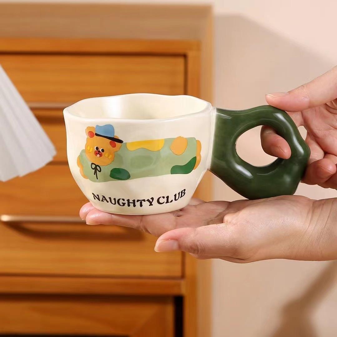 

Кружка Животное Большая Ухо Кофейная Чашка Новый Продукт Офис Высокая Ценность Чашка для Воды Дом Детский Завтрак Керамическая Кружка 301-400ml