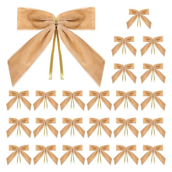 12/24Pcs Red Small Velvet Christmas Bows DIY Gift Wrapping Crafts Red Christmas Bowknot Wedding Party Decoration