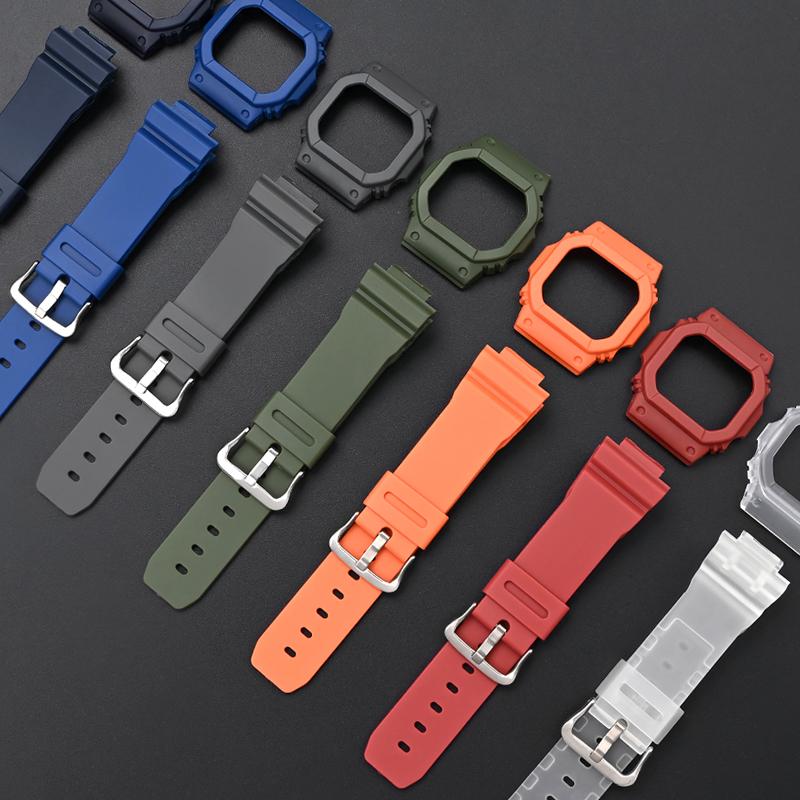 Per Casio G-Shock DW5600/5000 GW5600 GLX5600 GW-M5610 Cinturino Orologio Custodia Protettiva Lunetta in Resina Kit di Sostituzione Cinturino Strumento per Bracciale