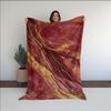 Burgundy Gold Abstract Marble Blanket, Luxury Alcohol Ink Art, Modern Elegant Decor, Cozy Polar Fleece Throw, Sophisticated Gift