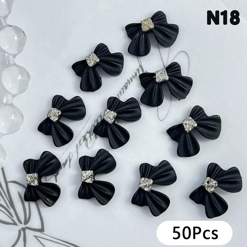 

50 шт. Смола Лента Бант Шармы для Ногтей 3D Украшения для Нейл-арта Аксессуары Материалы для DIY Корейский Дизайн Маникюра as the picture