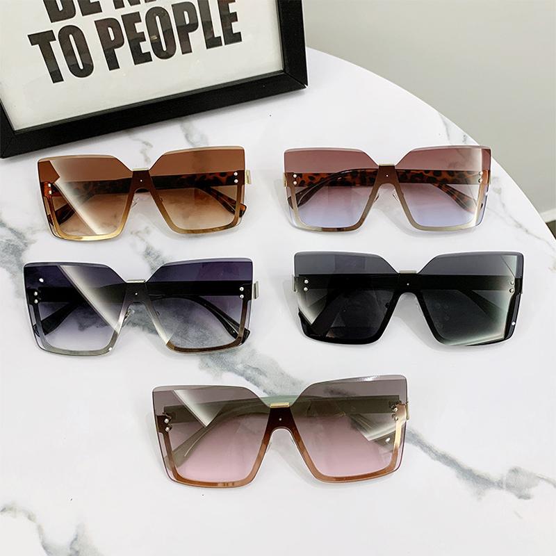 Rimless Sunglasses Women Trendy Vintage Oversized Luxury Lady Shades Eyewear Fashion Design Sun Glasses Brand