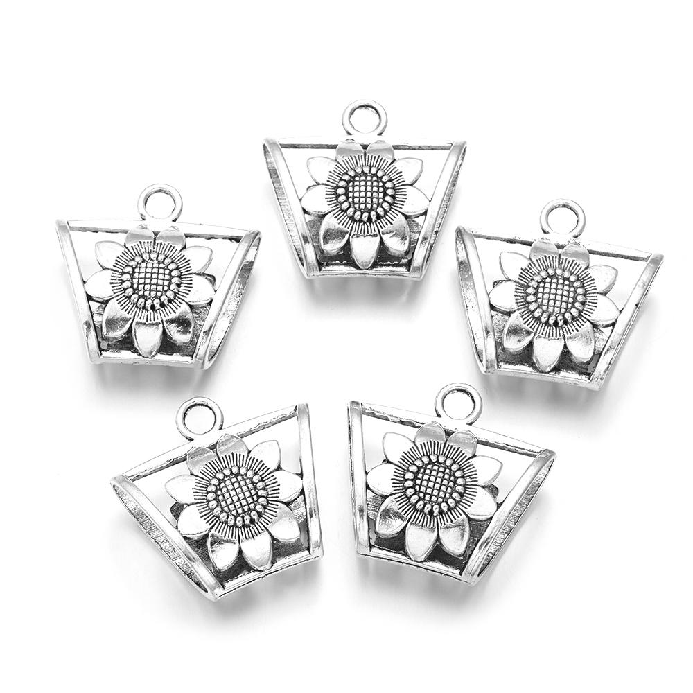 5pcs/lot Antique Silver Color Hollow Pendant Charm For Jewelry Making DIY Necklace Bracelets Bag Clothing Charm Accessories
