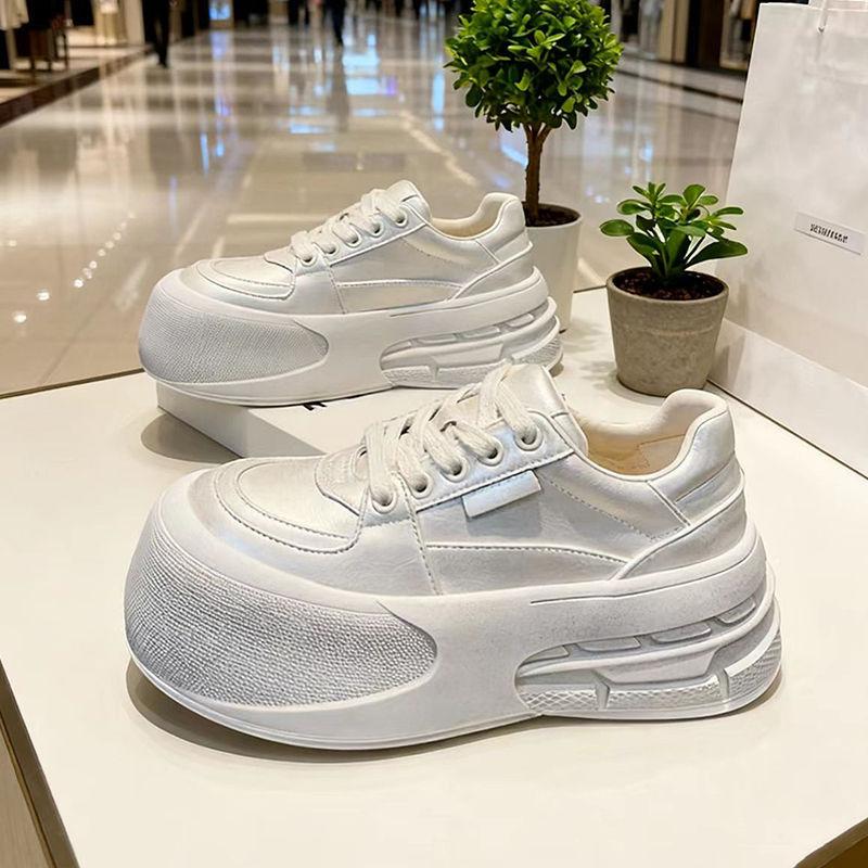 

Уродливые милые туфли-хлебушки с большой головой женские осенние новые универсальные на толстой подошве увеличивающие рост с широкими штанинами спортивные и повседневные кеды 40