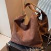 Retro Women's Soft Suede Plush Bread Bag - 2025 Autumn/Winter Large Capacity Shoulder Bucket Bag