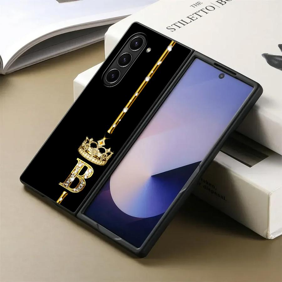 

Королевская Корона Буквы A-F Чехол для Samsung Galaxy ZFold7 Z Fold 7 6 5 4 3 ZFold3 ZFold5 ZFold4 ZFold6 Задняя Крышка Телефона Galaxy Z Fold7