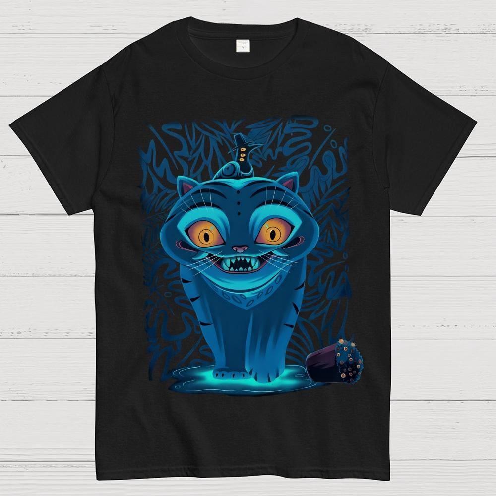 Superpower Blue Cat Unisex 100% Cotton Summer Casual Cool Loose T-Shirt