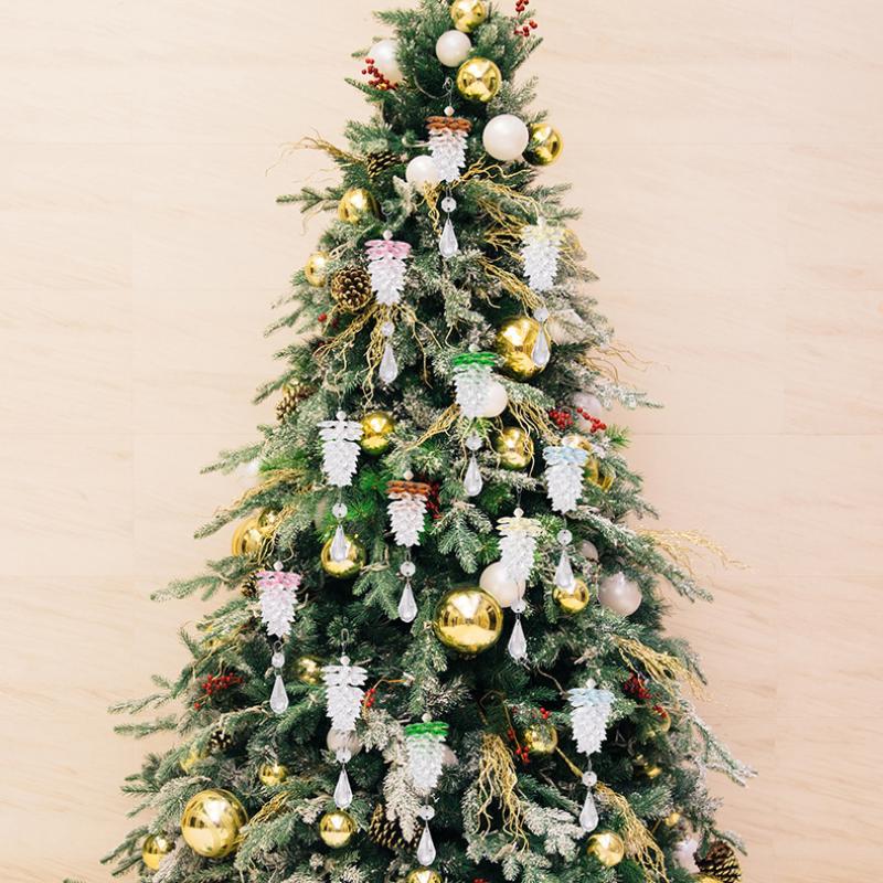 Set Ornamente de Crăciun Con de Pin Acrilic Transparent Decorațiuni Pom de Crăciun Pandantive Agățate Pentru Decor Acasă de Sărbători