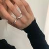 Adjustable 925 Elegant Sterling Silver Geometric Style Ring For Women Trendy