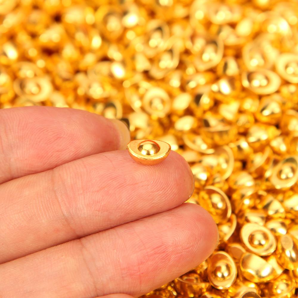 50/200ks Zlaté ingoty ze slitiny, Ozdoby pro přilákání bohatství, Hrnky pokladů, Dárky na kolaudaci, Otevření domu