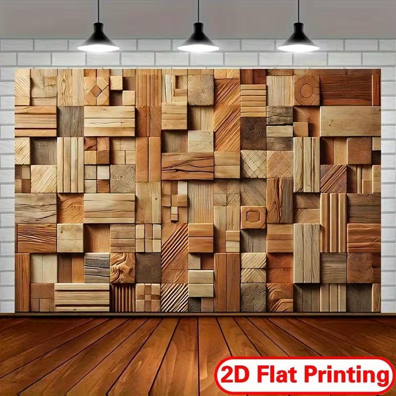 2D Multi-Tone Stacked Wood Background Cloth for Warm, Earthy and Minimalist Content 47.2x31.5inch/120*80cm