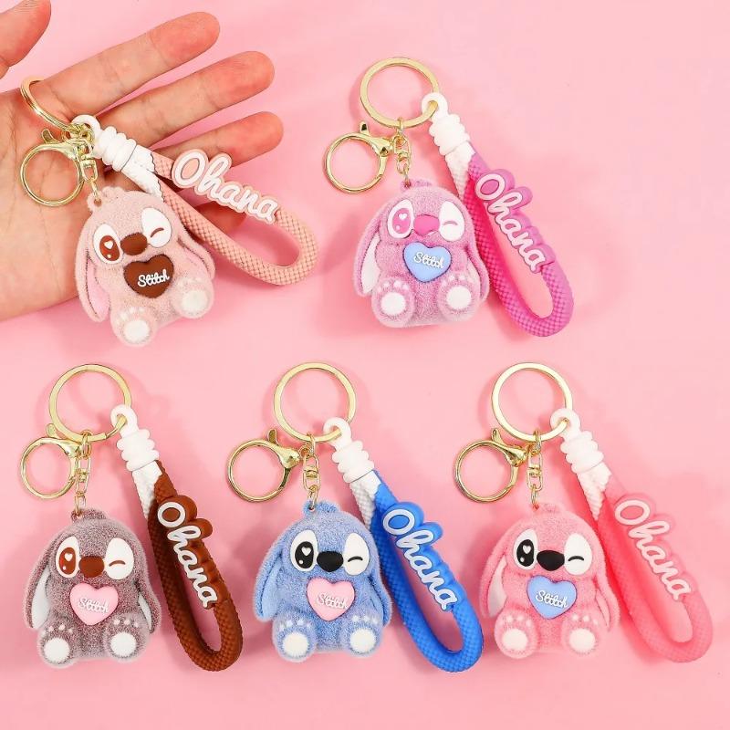 Disneystitch Newly Designed Plush Stitch Keychain Keyring Accessories Cute Backpack Pendant Valentine s Day Gift