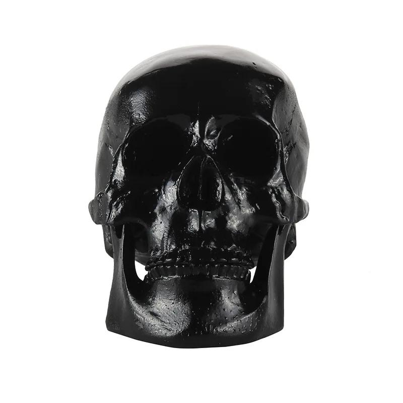 1 Pièce, Artisanat en Résine Fait Main Statues de Crâne Noir Modèle de Crâne Anatomique Figurines de Crâne Créatives Ornements pour Décoration Maison Bureau