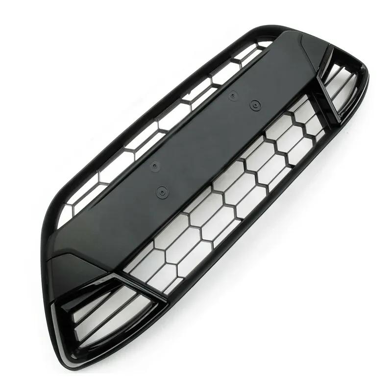 New Front Bumper Grill Lower Grille for Ford Fiesta Mk7 2008-2012 Bumper Grille ABS Chrome Racing Centre Grille Cars Spare Parts
