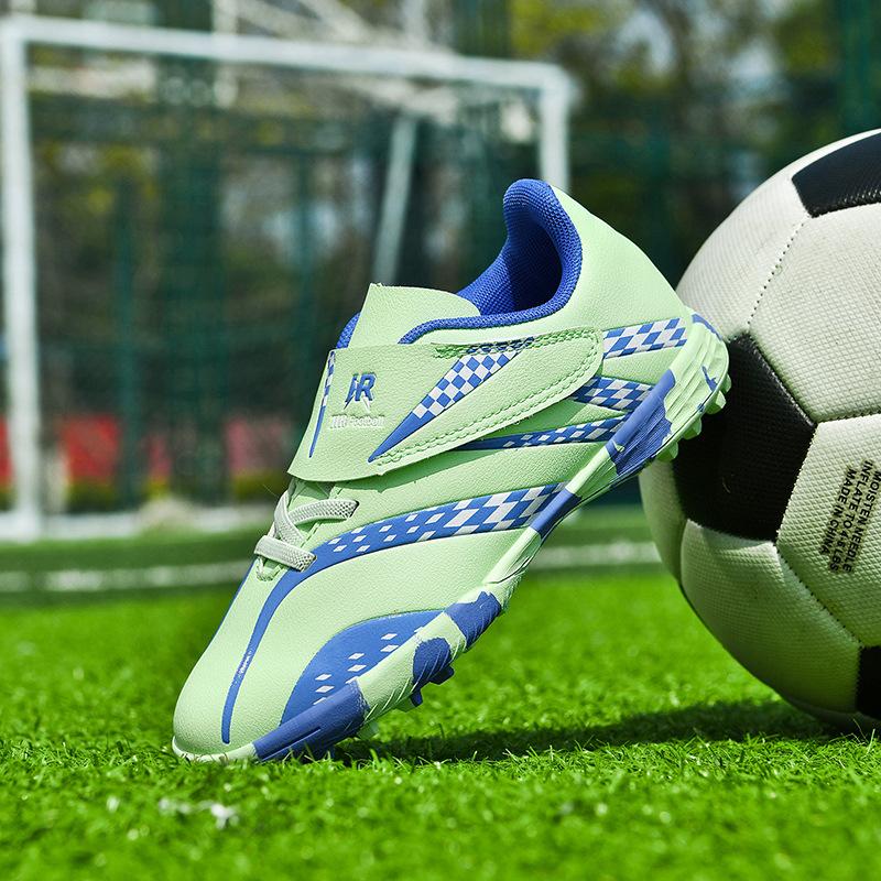 New children's football shoes, young students non-slip breathable game mesh surface Velcro sneakers