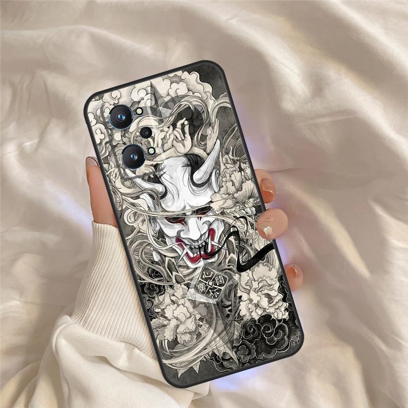 Oni Hannya Demon Mask Case For Realme 15 14 11 12 13 Pro Plus C65 C67 C71 C63 C61 C55 C51 C53 C35 C75 GT6 GT7 Pro