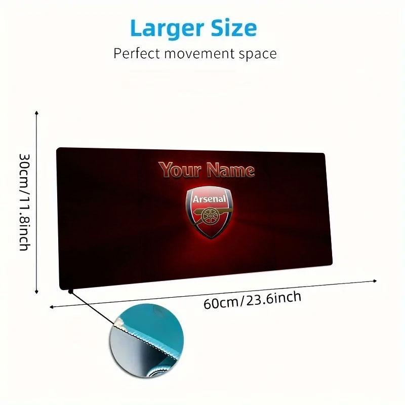 Arsenal F Anpassat Namn Stor Storlek Musmatta Stor Spelbord Kudde Halkfri Bärbar Dator Surfplatta Stor Musmatta XXL Mat Mini PC Spelmatta Med Låst Kant