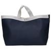 Herve Chapelier 705 Gold Plated Coated Canvas Square Tote Bag L Navy / SilverUsed