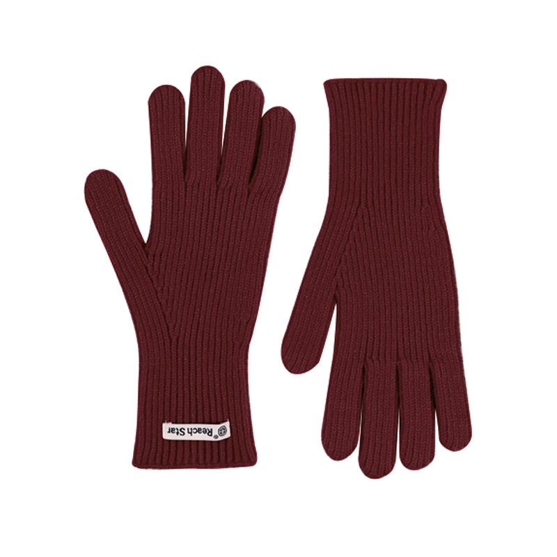 

Long solid color versatile knitted gloves women s bare fingers windproof and cold-proof thickened warm winter gloves cycling