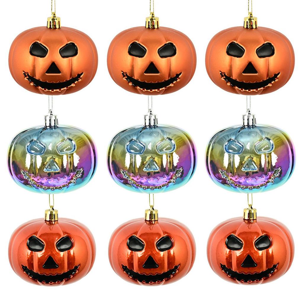 Halloween Indoor Decor  ,halloween Decorations  ,Halloween Christmas Tree Decoration 8CM Face  Colorful Plastic Ball Festival Party Decoration