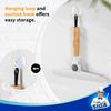 MR.SIGA Rotating Silicone Squeegee with Suction Cup Hook, Bamboo Handle, for Bathrooms, Mirrors, and Windows, Approx. W25 X H20.5cm