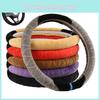 Soft Plush Car Steering Wheel Cover For Warmth In Autumn/winter Stylish Short Plush Car Interior Handle Wholesale