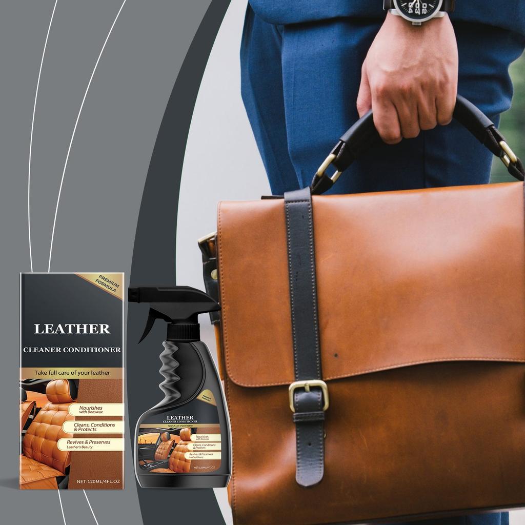 Leather Care Agent Furniture Leather Bag Sofa Car Seat Cleaning Decontamination Leather Cleaner 120ml