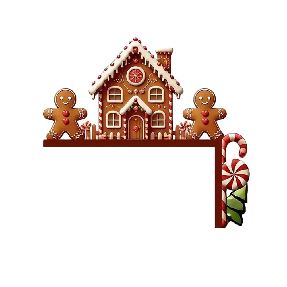 Wooden Christmas Door Frame Decoration Snowman Elk Santa Claus Gingerbread Man Merry Christmas Decor Festival Atmosphere