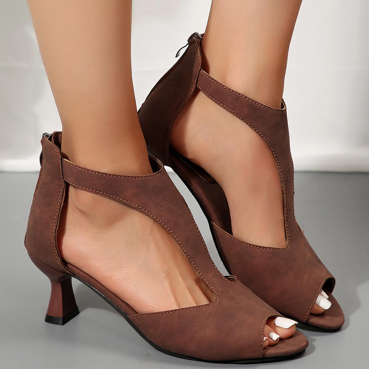Women Sandals 2026 New Summer Outdoor Casual Shoes for Women Sexy Designer High Heels Sandals Women Sandalias De Mujer 36 коричневый 4490₽